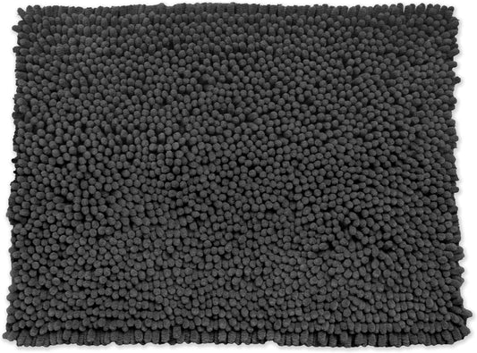 Jumbo Noodle Deep Pile Bobble Bath Mat in Charcoal Grey