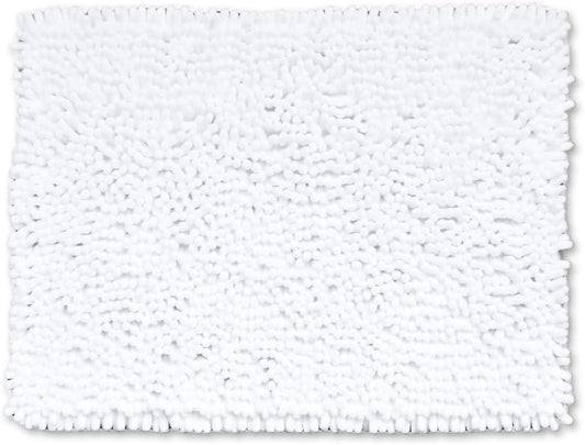 Jumbo Noodle Deep Pile Bobble Bath Mat in White