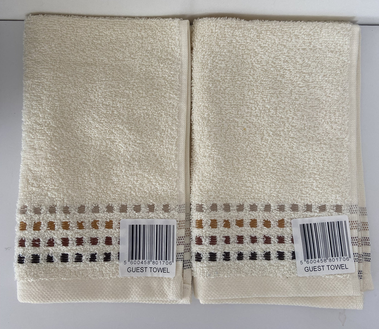 100% Cotton Guest Towels 30cm x 50cm x 2
