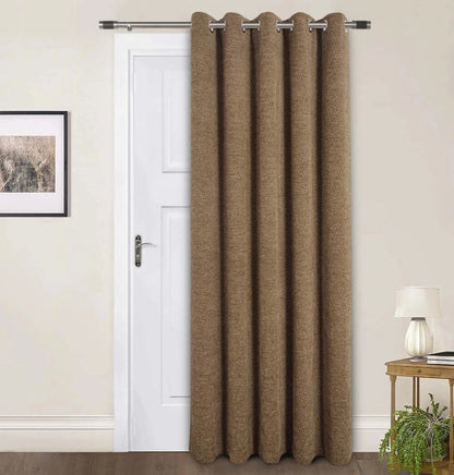 Langley Chenille Thermal Interlined Eyelet Curtains Oatmeal