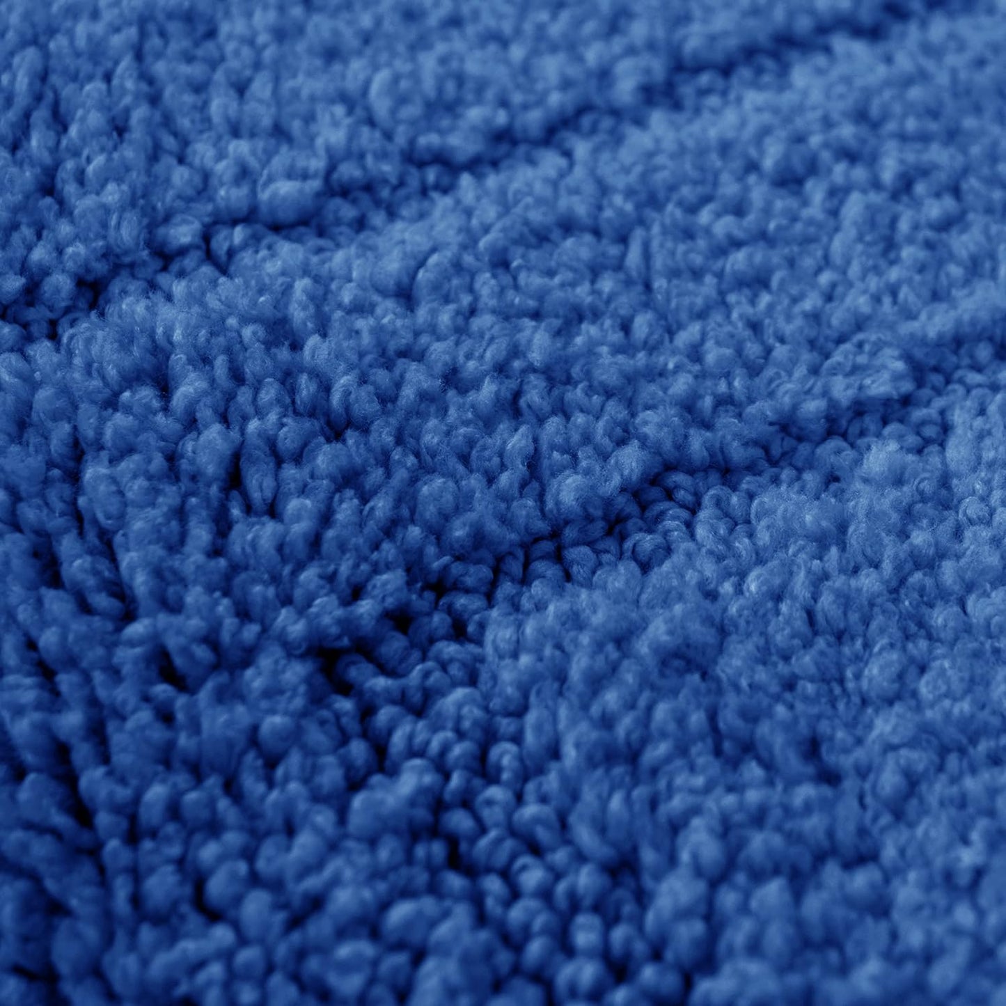 2 Piece Microfibre Border Design Bath & Pedestal Mat Set in Blue