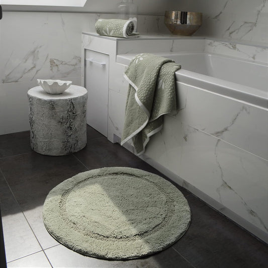 Floral Design Marrakesh Bath Towels in Sage Green