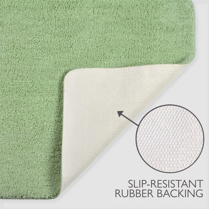 Microfibre Bath & Pedestal Mats Green