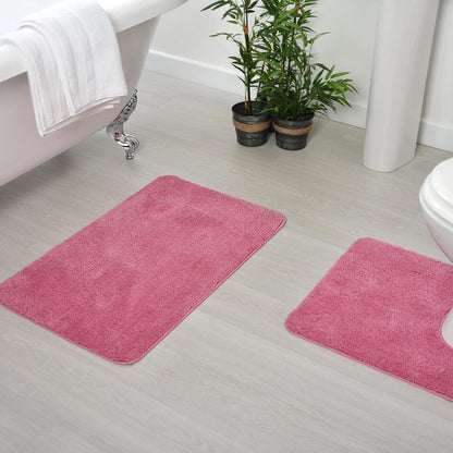 Microfibre Bath & Pedestal Mats Rose