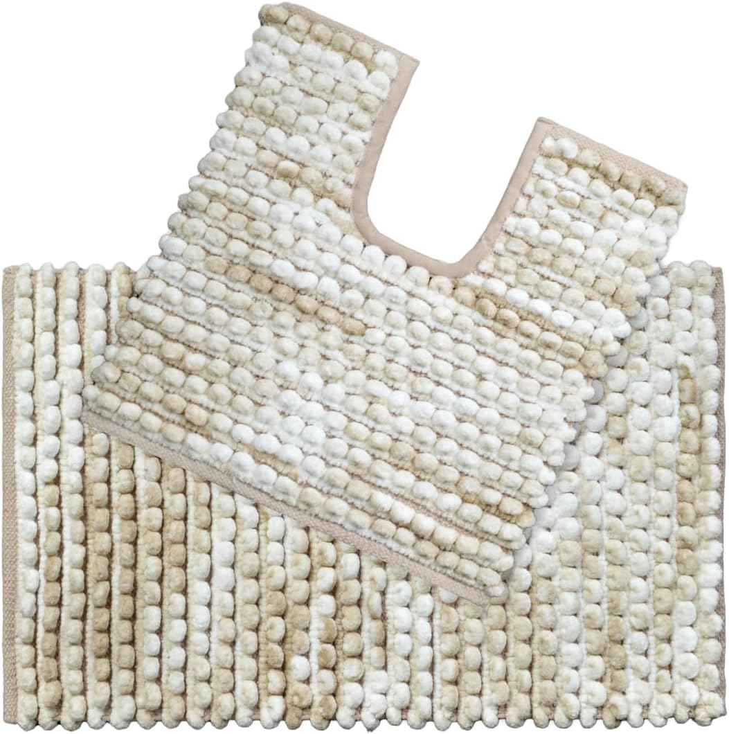 Monaco Marl Bath, Pedestal Shower Mat in Natural Shades