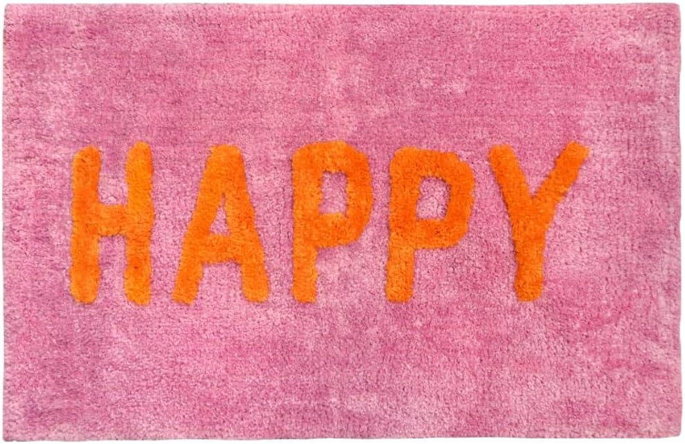 HAPPY Bath Mat in Fuschia Pink
