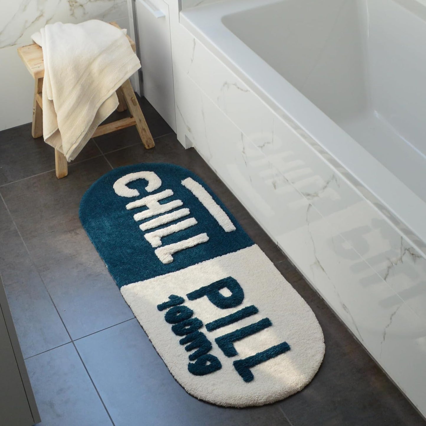 CHILL PILL Mooky Mat in Teal & Cream