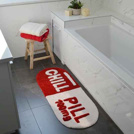 CHILL PILL Mooky Mat in Red & Cream