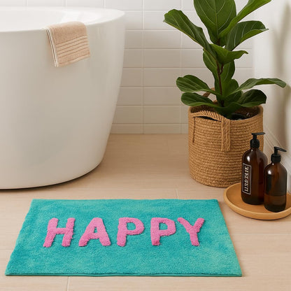 HAPPY Bath Mat in Turquoise