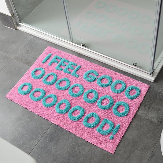 I FEEL GOOOOOOOOOOD Bath Mat in Fuschia