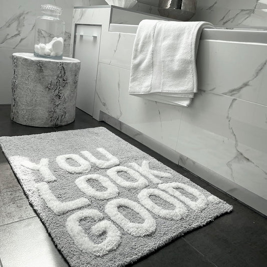 YOU LOOK GOOD Bath Mat in Grey