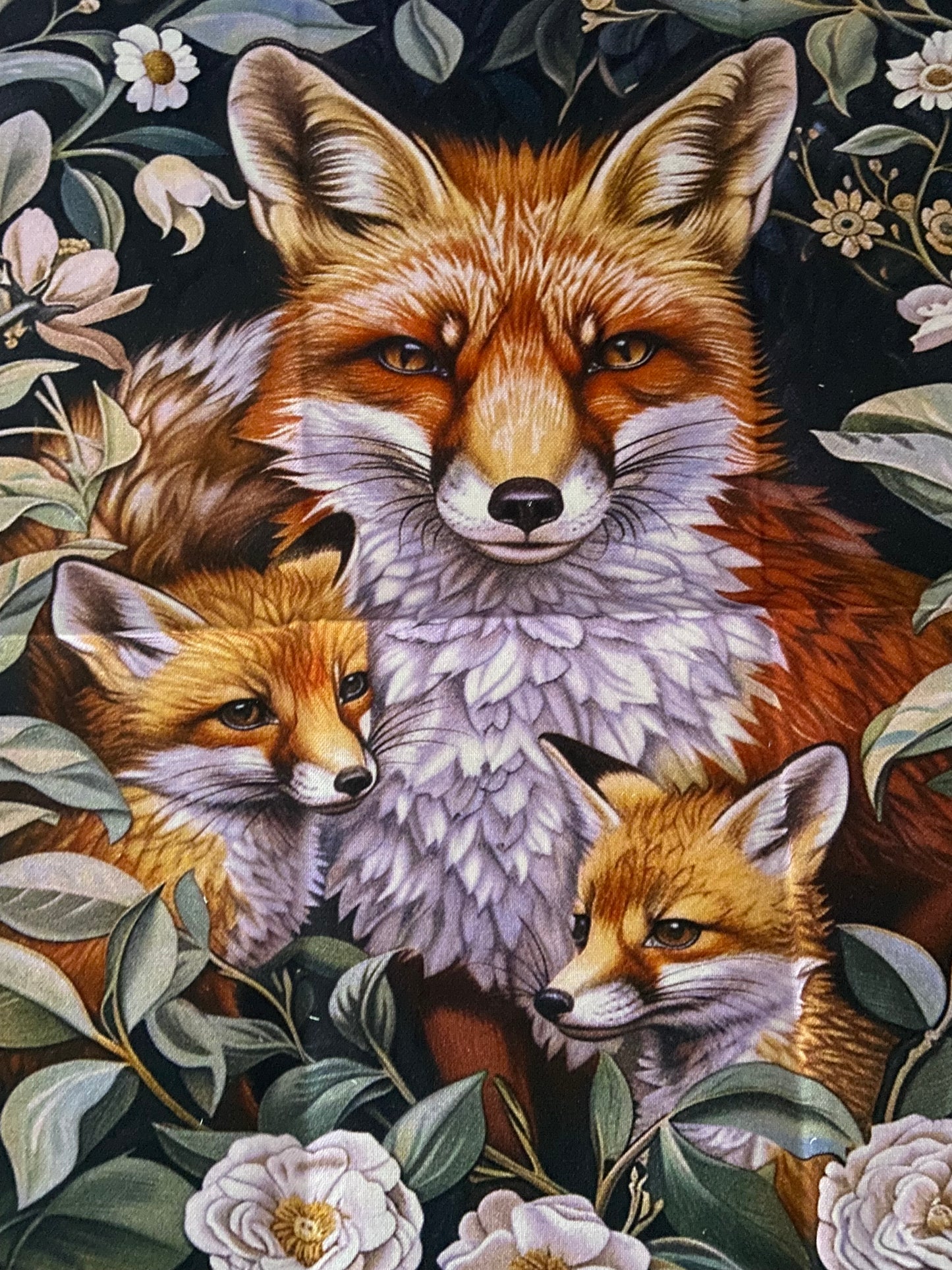 William Morris Artwork Fox Family Design Kitchen Tea Towel