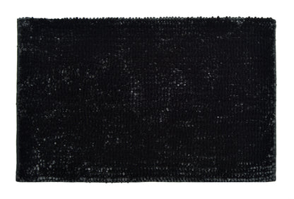 Extra Soft Chenille Bath Mat Deep Black