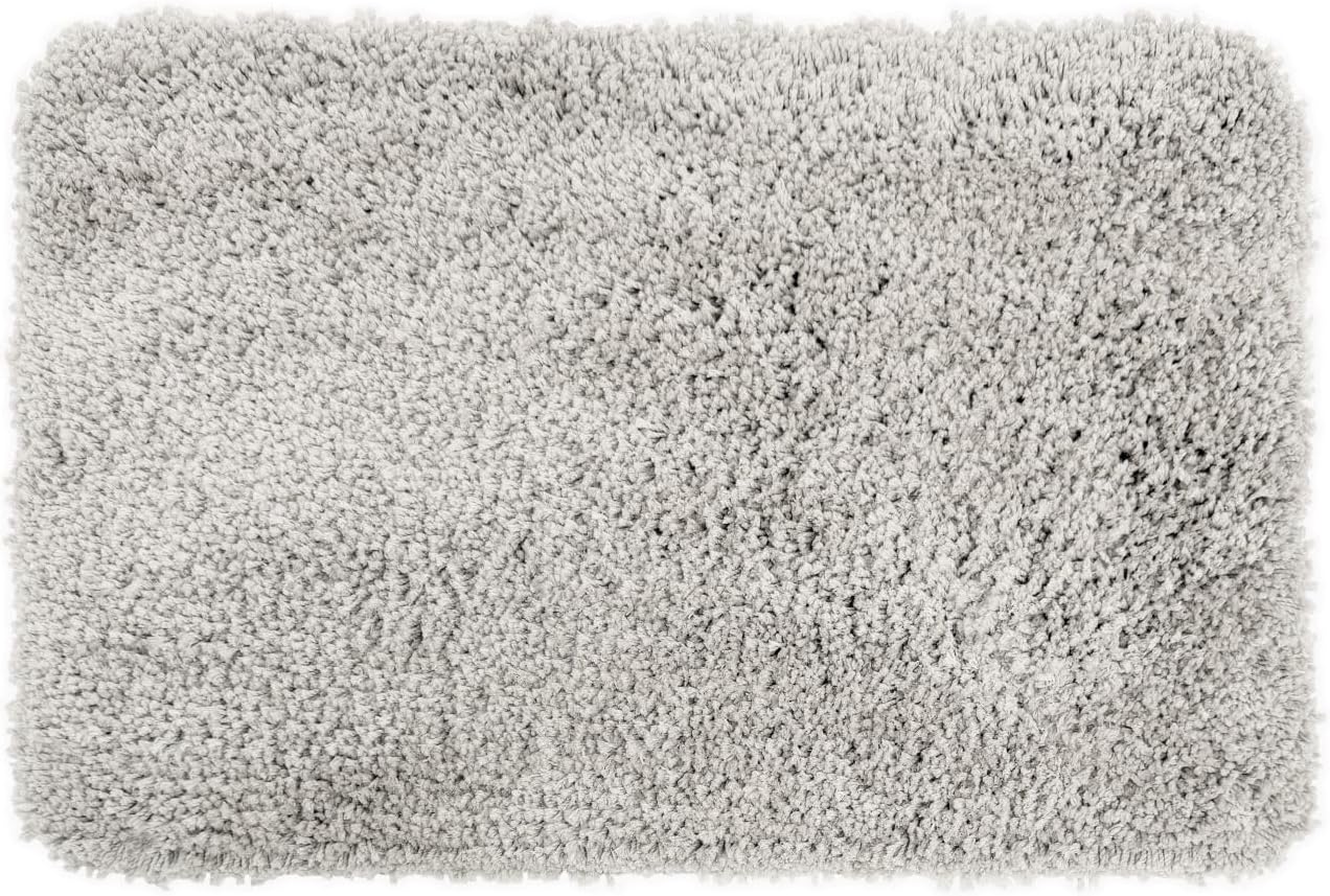 Deep Pile Oddessey Shaggy Bath Mat Silver Grey