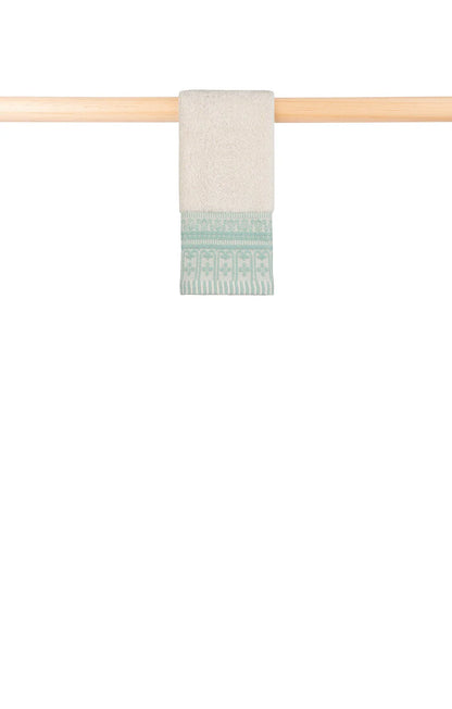 100% Cotton Jacquard Design Bath Towels Natural & Green