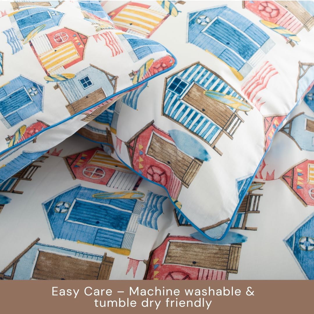 100% Cotton Beach Huts Design Duvet Cover Set