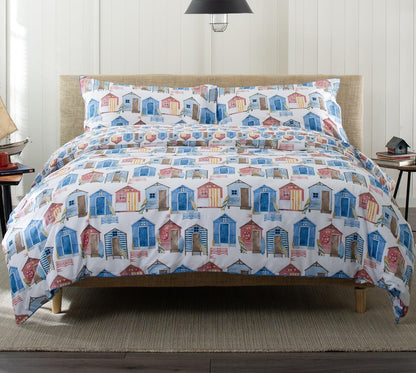 100% Cotton Beach Huts Design Duvet Cover Set
