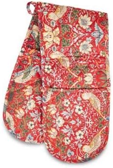 Strawberry Thief Double Oven Glove in Red