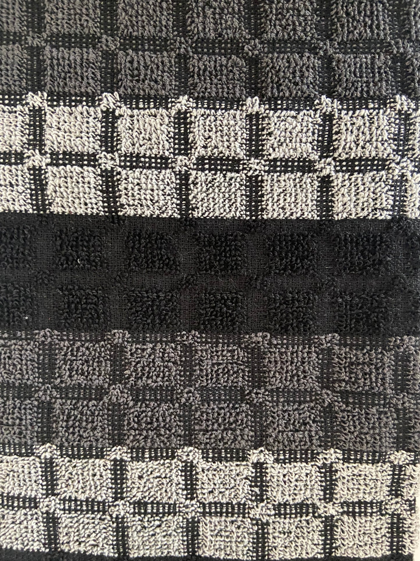 Check Design Kitchen Towel in Grey/Black Cotton Rich