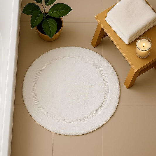 Marrakesh Round Rug Mat in White