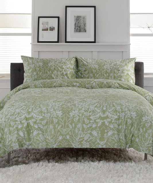Secret Garden Animals Duvet Cover Set in Sage Green