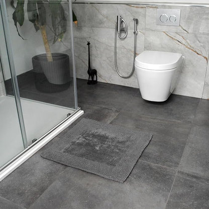 Elegance Heavyweight Reversible Bath Mats Charcoal Grey