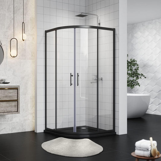100% Cotton Curved Shower Mat in Dove Grey