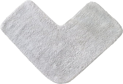 100% Cotton Corner Shower Mat in Dove Grey