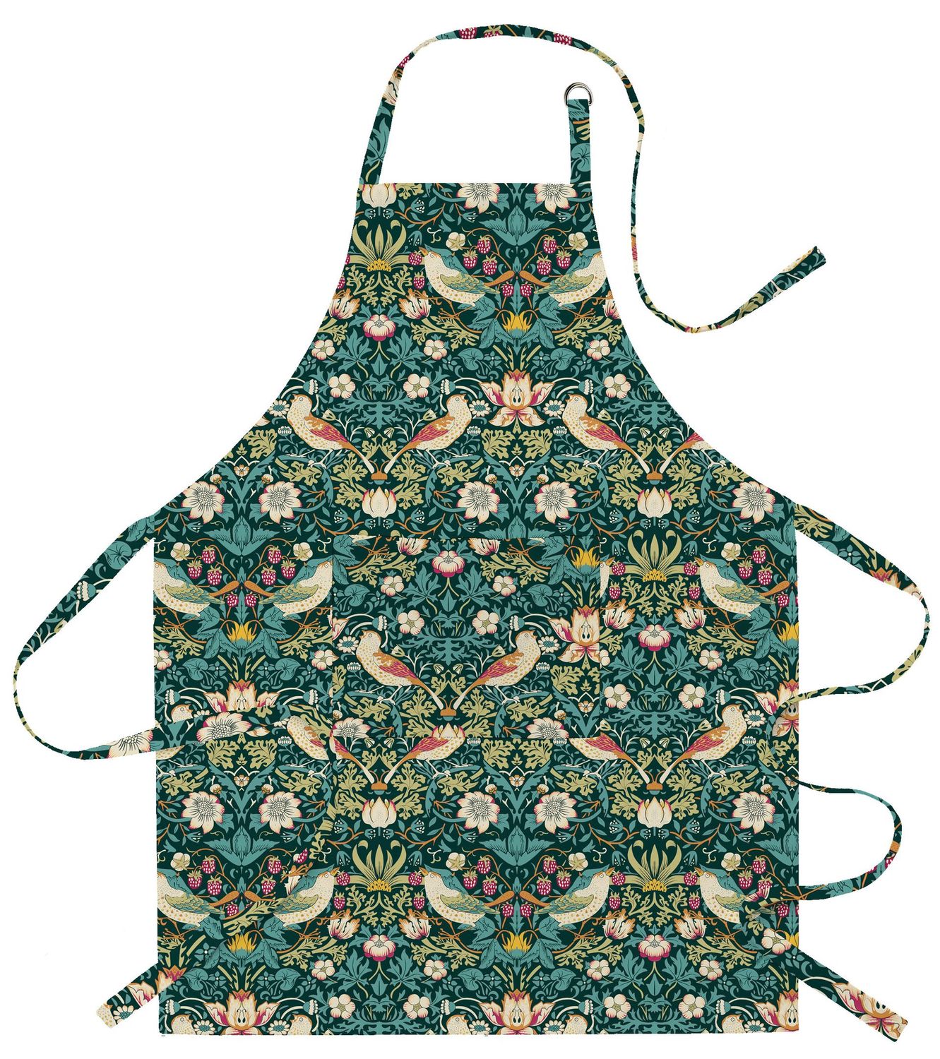 William Morris Strawberry Thief Dark Green Kitchen Linen