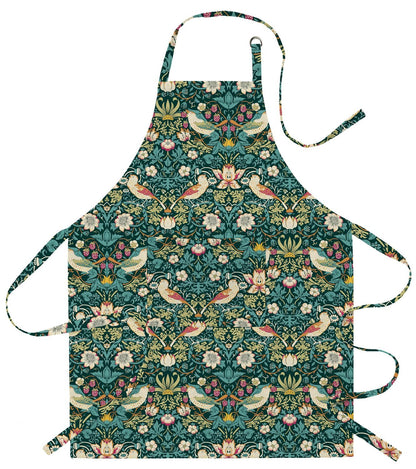 William Morris Strawberry Thief Dark Green Kitchen Linen