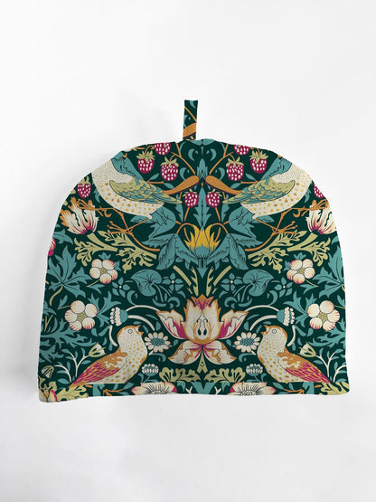 William Morris Strawberry Thief Dark Green Kitchen Linen