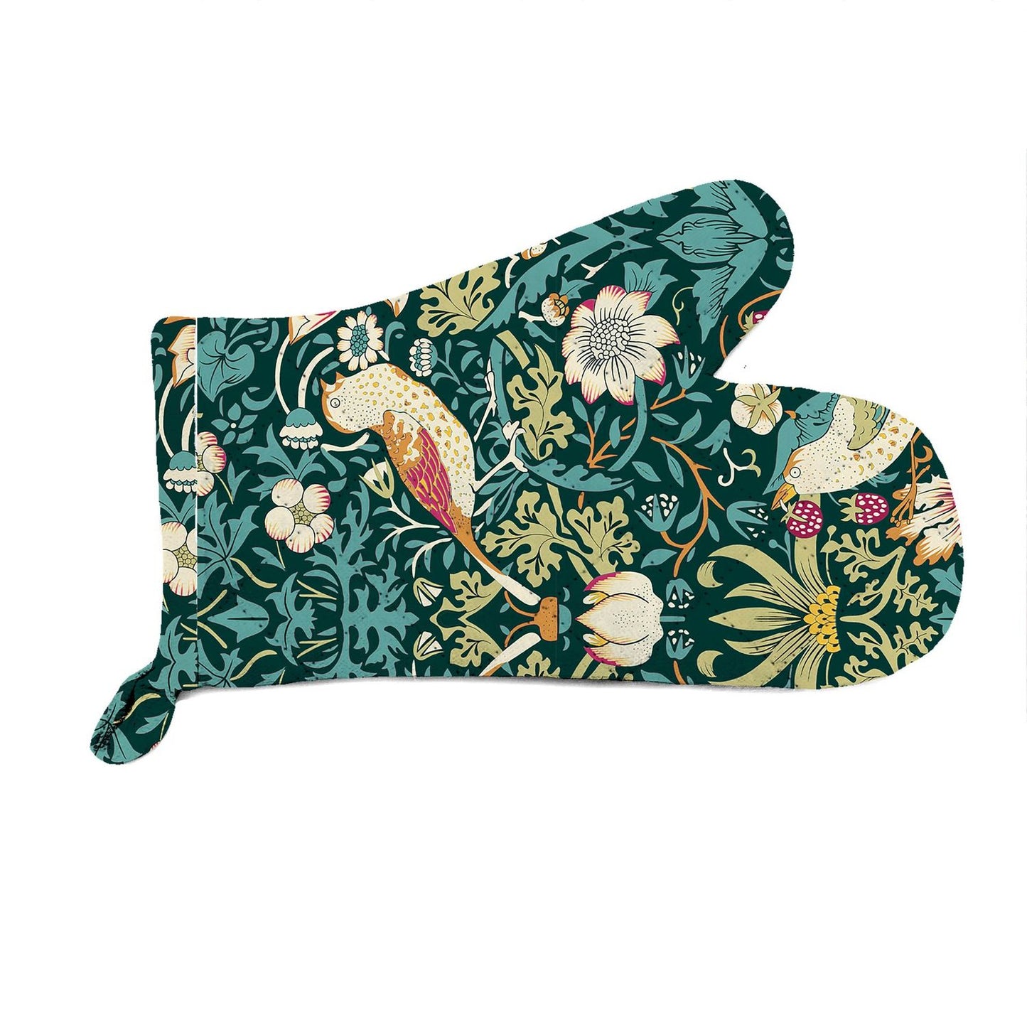 William Morris Strawberry Thief Dark Green Kitchen Linen