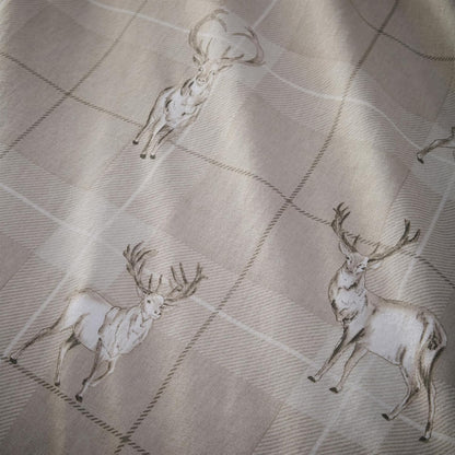 Brushed Cotton Checked Stag Duvet Set Natural