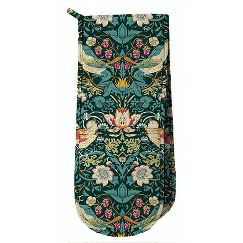 William Morris Strawberry Thief Dark Green Kitchen Linen