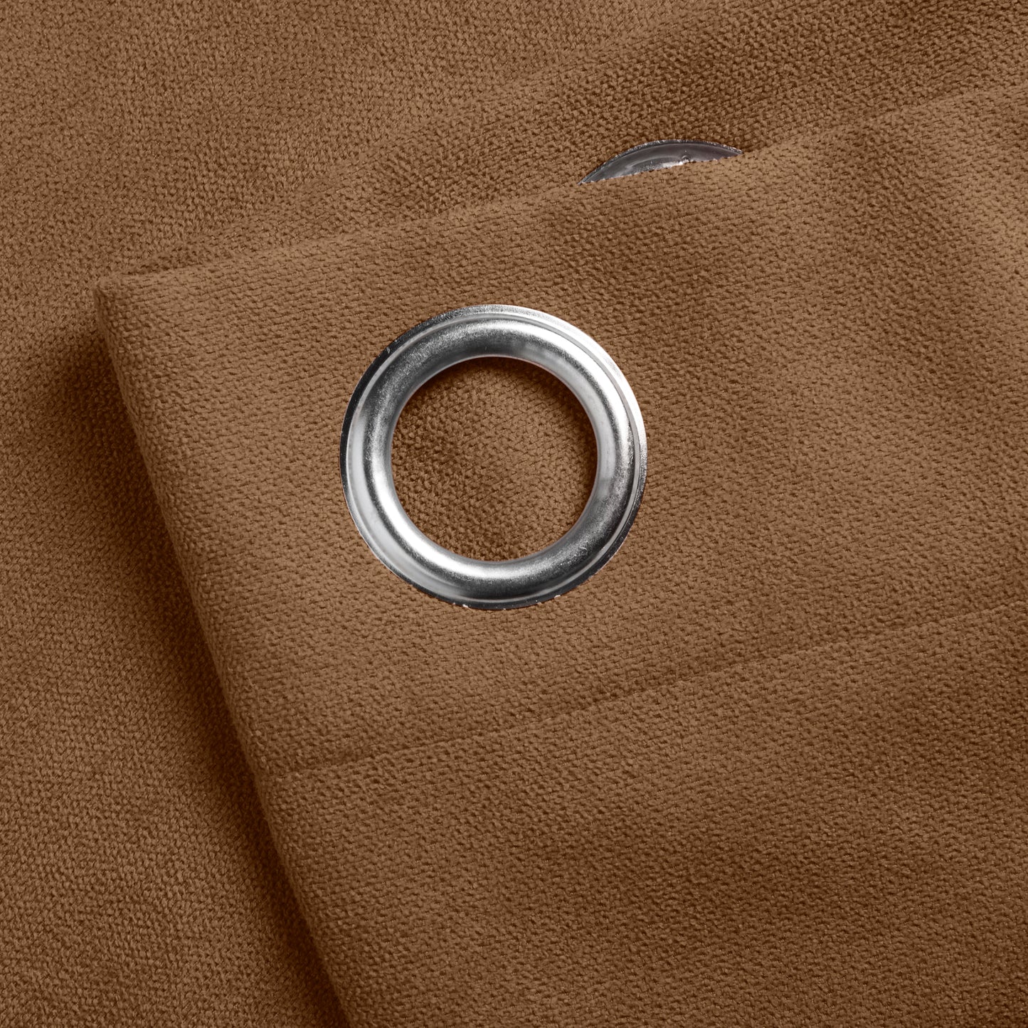 Chenille Velvet Room Darkening Curtains Eyelet in Tan