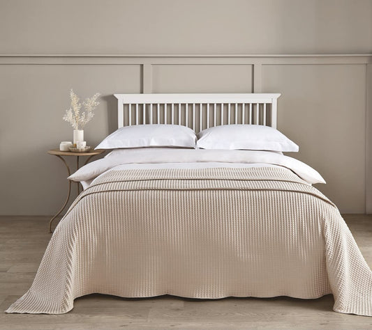 100% Cotton Hotel Waffle Weave Throw Taupe