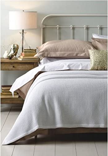 100% Cotton Hotel Waffle Weave Throw White