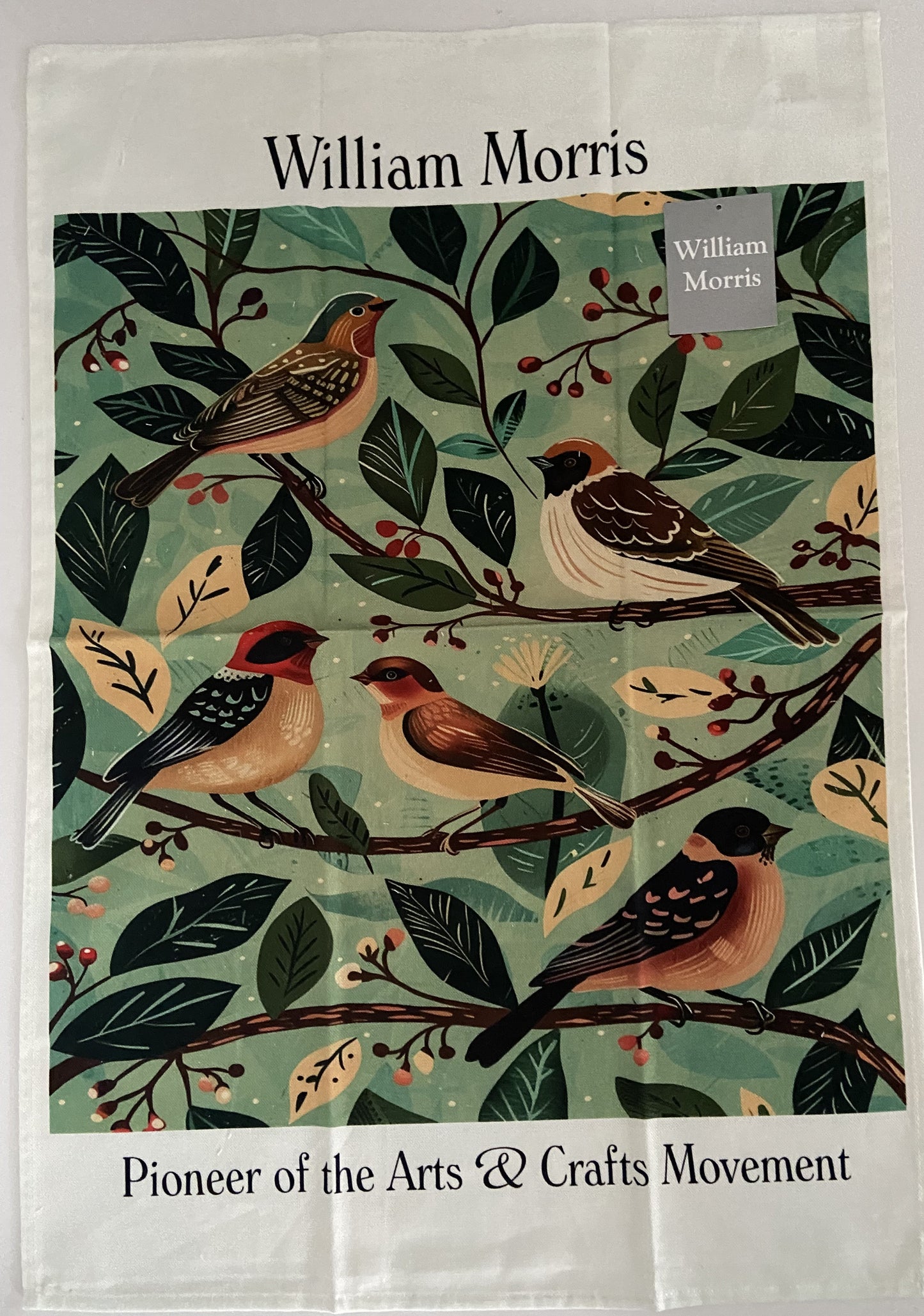 William Morris Artwork Bird Design Kitchen Tea Towel