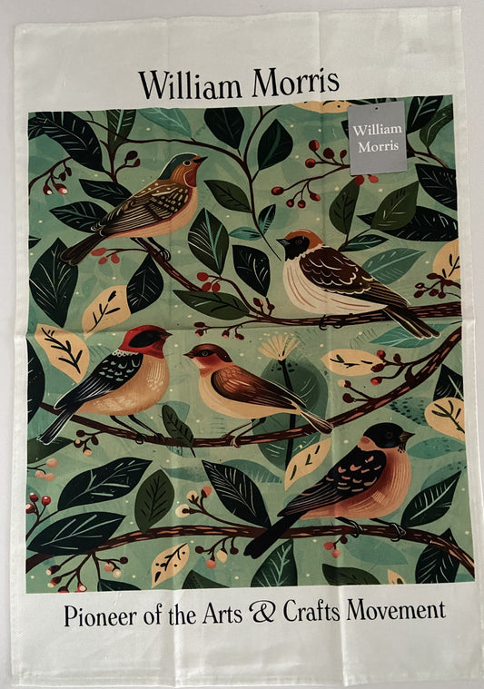 William Morris Artwork Bird Design Kitchen Tea Towel