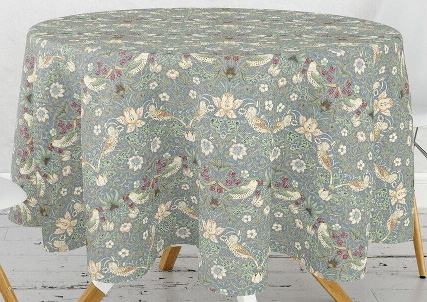 William Morris Strawberry Thief Blue Kitchen Linen