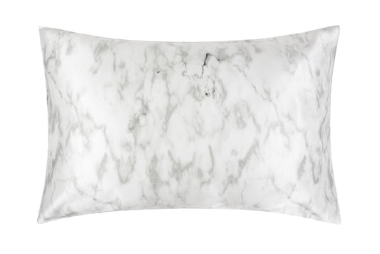 100% Mulberry Silk Pillow Case Marble Print in Grey