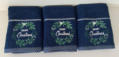 Christmas Merry Christmas Kitchen Towel in Navy