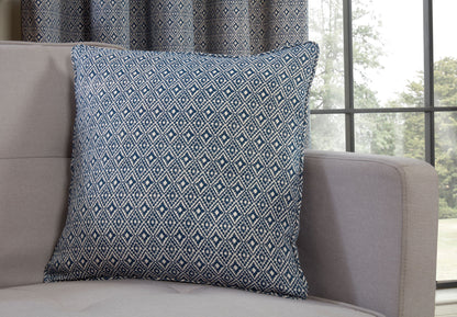 Aztec Geometric Design Pair Curtains Navy Blue