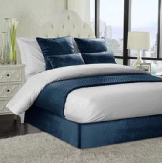 Smooth Velvet Divan Bed Base Wrap in Royal Blue