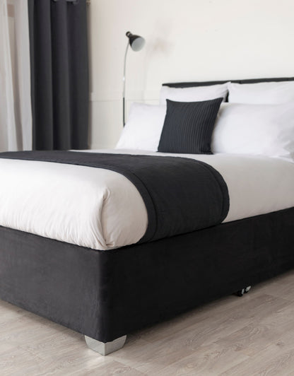 Faux Suede Divan Bed Base Wrap in Black
