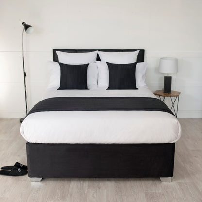 Faux Suede Divan Bed Base Wrap in Black