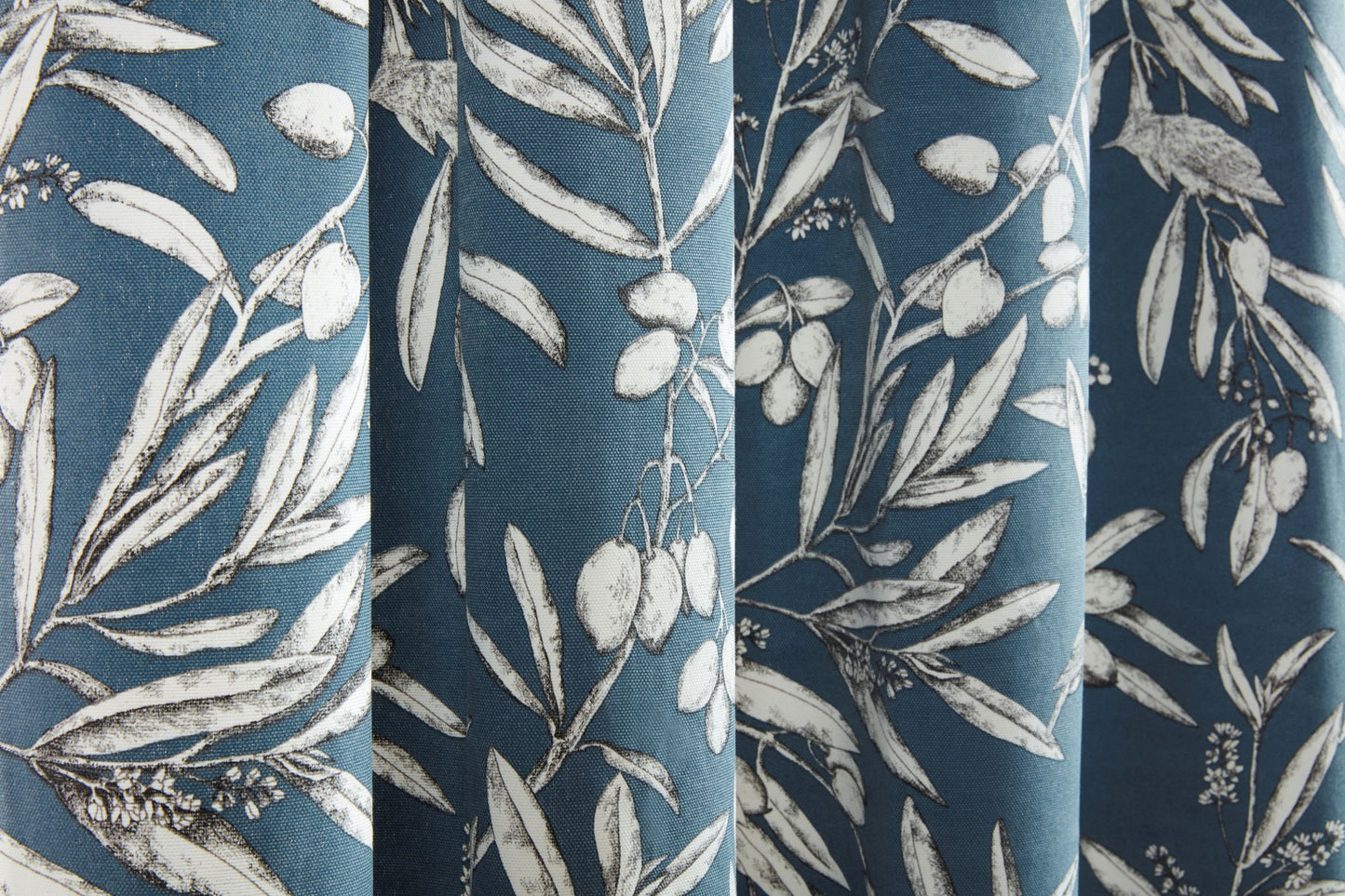 Aviary Design Pair Curtains in Bluebell