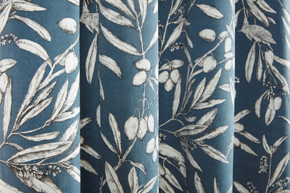 Aviary Design Pair Curtains in Bluebell