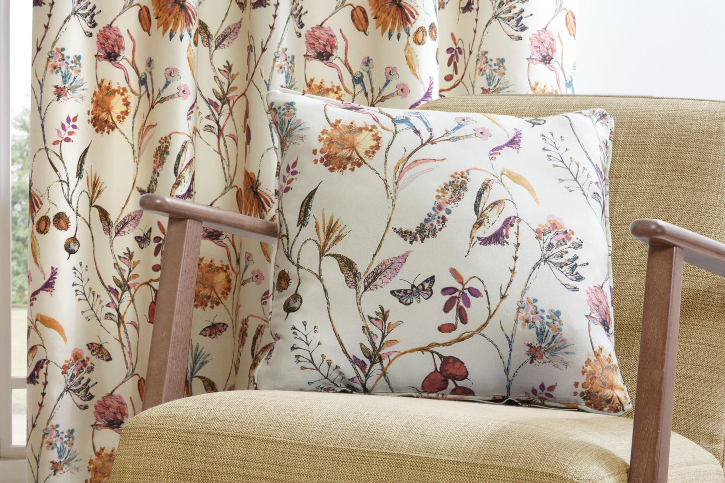 Grove Floral Design Bed Linen, Curtains in Multi