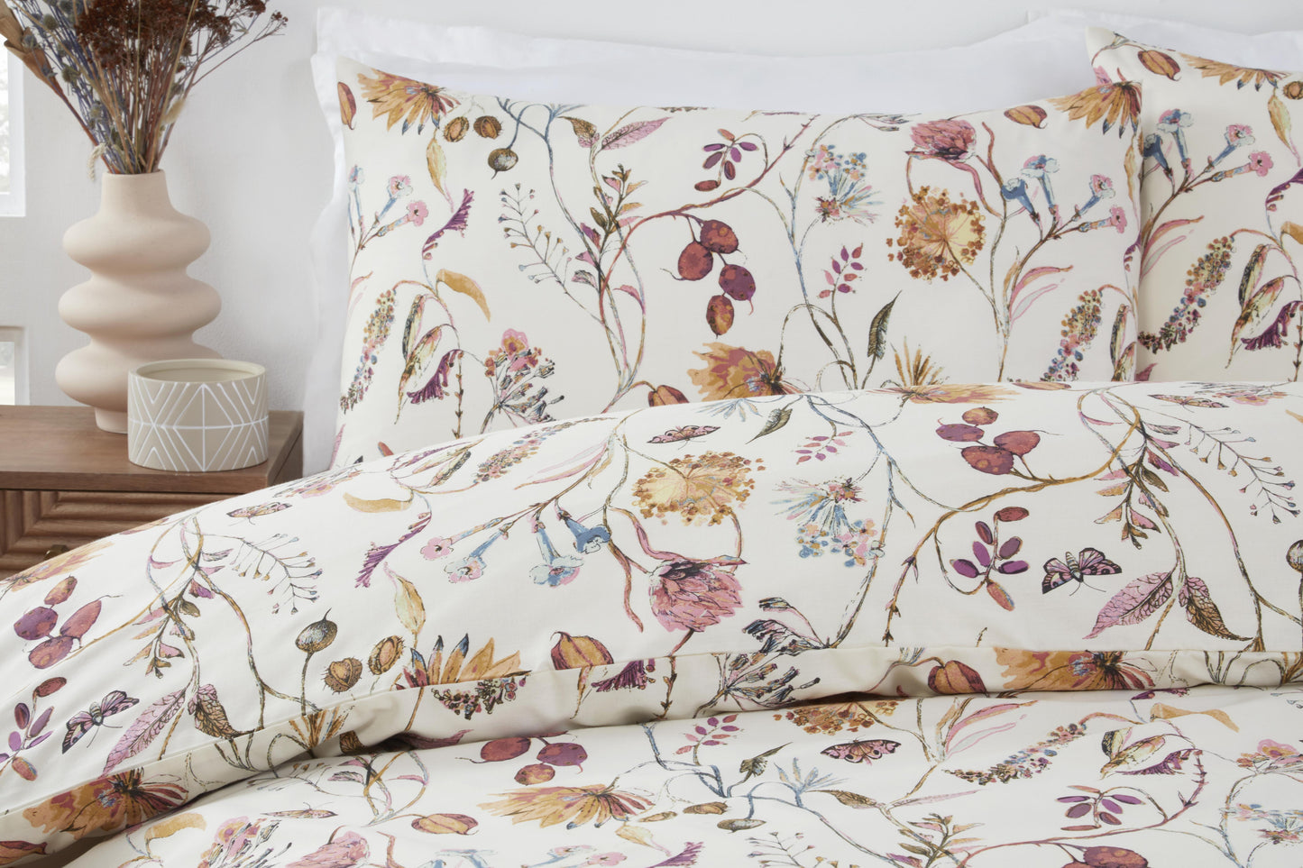 Grove Floral Design Bed Linen, Curtains in Multi
